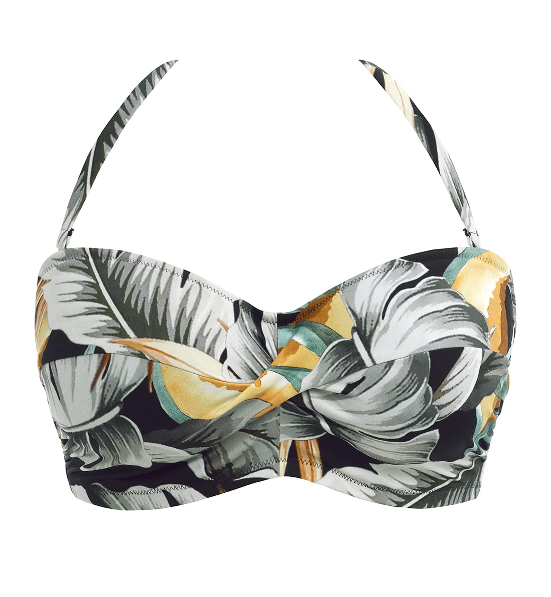 Fantasie Women's Bamboo Grove Underwire Twist Bandeau Bikini Top | Comfortable & Supportive Swimwear for Beach, Pool & Summer Vacation