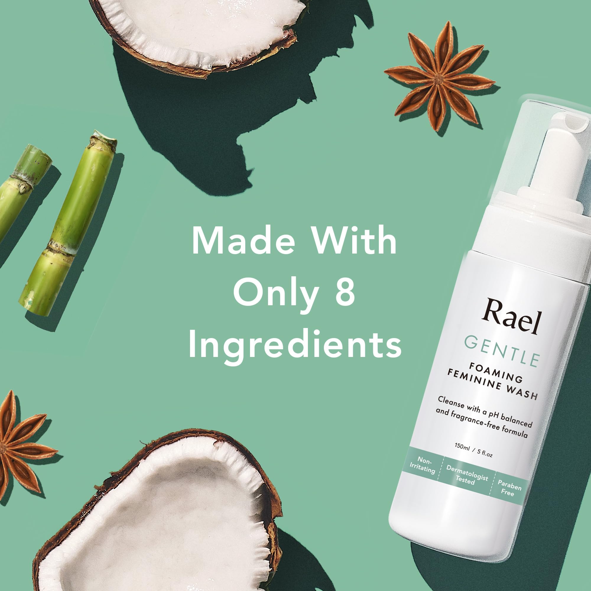 Rael pH Balanced Feminine Foaming Wash for Women - Unscented, Sensitive Skin, Vegan & Cruelty Free Intimate Cleanser (5oz, 2 Pack) | Gentle Daily Hygiene for All Skin Types
