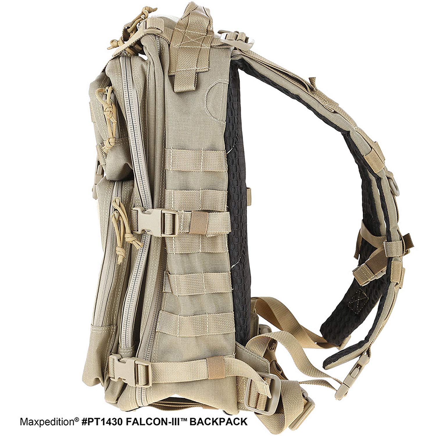 MAXPEDITION Falcon-III Tactical Backpack (Khaki) - Durable Military-Grade Hiking & Camping Backpack for Outdoor Adventures, Travel & Everyday Use