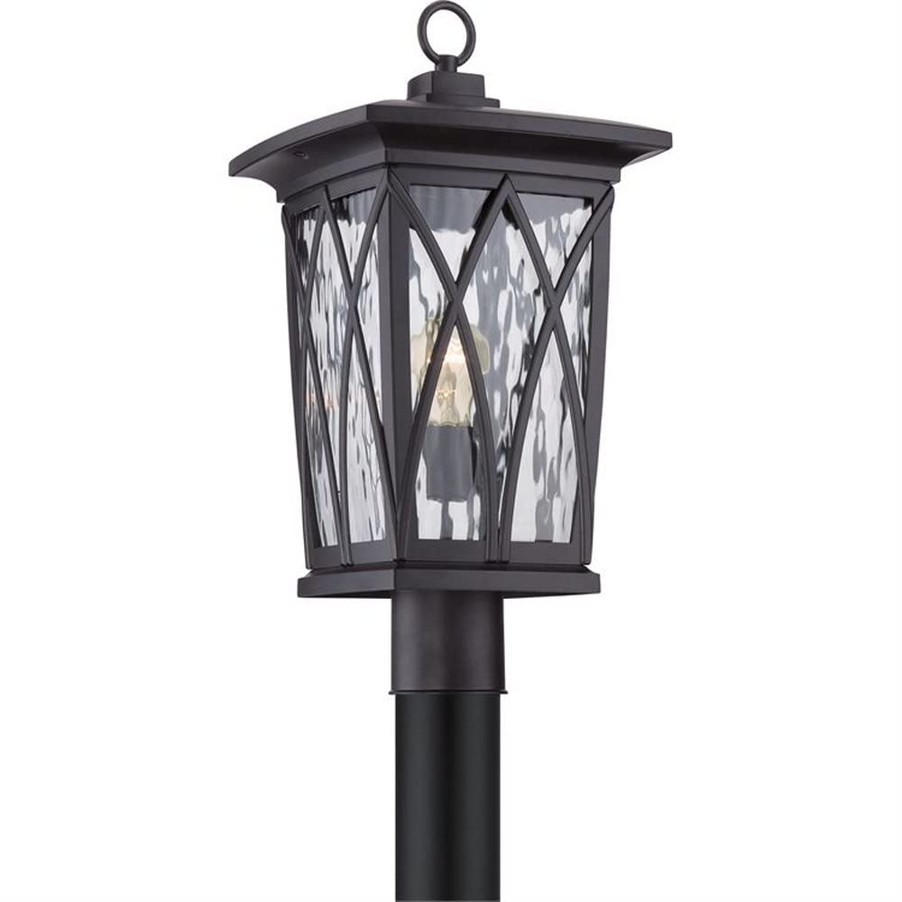 1 Light Outdoor Post Lantern - Transitional Style Black Exterior Light Fixture for Porch, Garden & Pathway - Weather-Resistant Outdoor Lighting (Model: 71-Bel-1809365) - Perfect for Entryway, Patio and Landscape Lighting