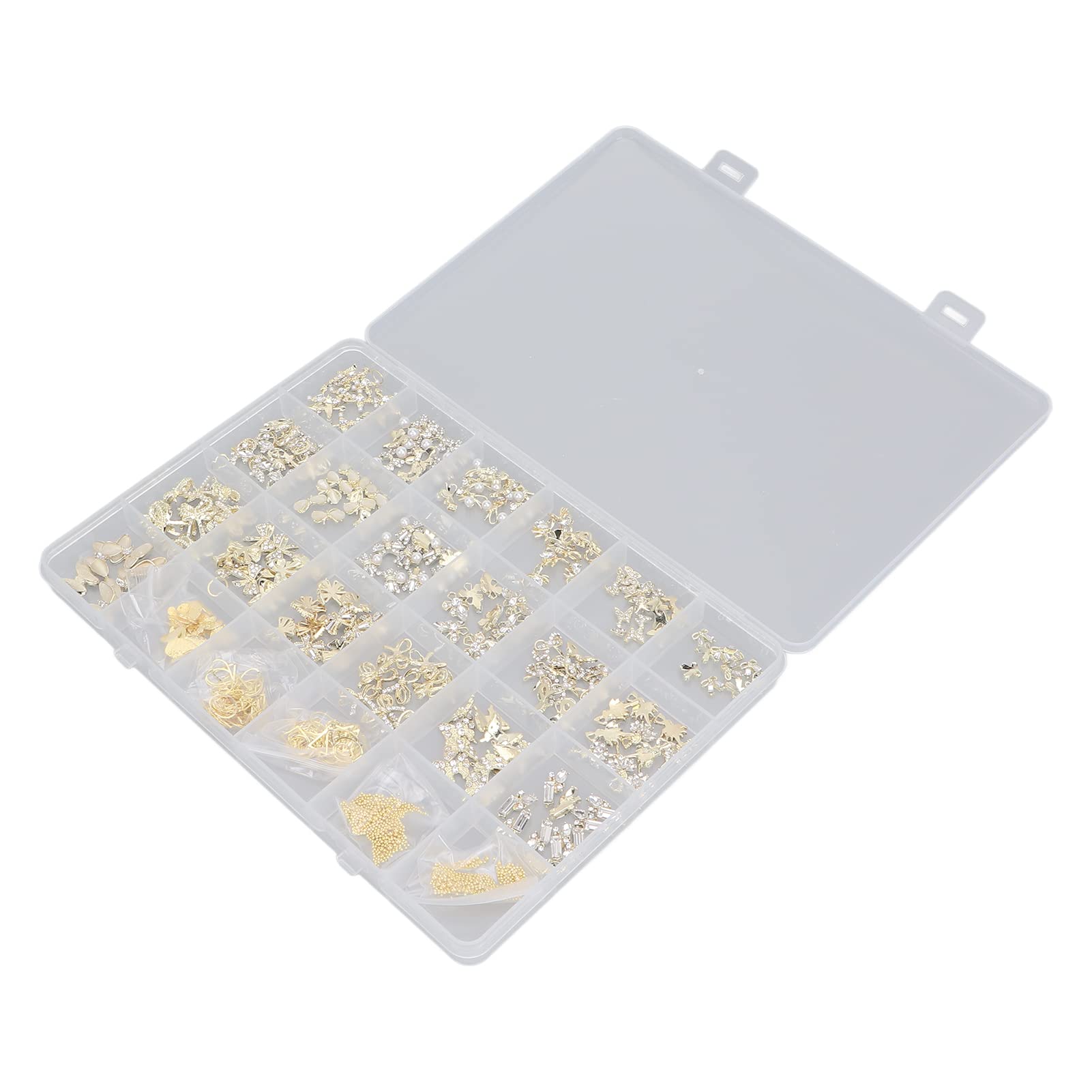 Premium Nail Art Kit with Golden Alloy Gems - DIY Nail Decoration Set for Manicure, Pedicure & Crafting | Perfect for Home Salon, Party Nails & Gift Giving