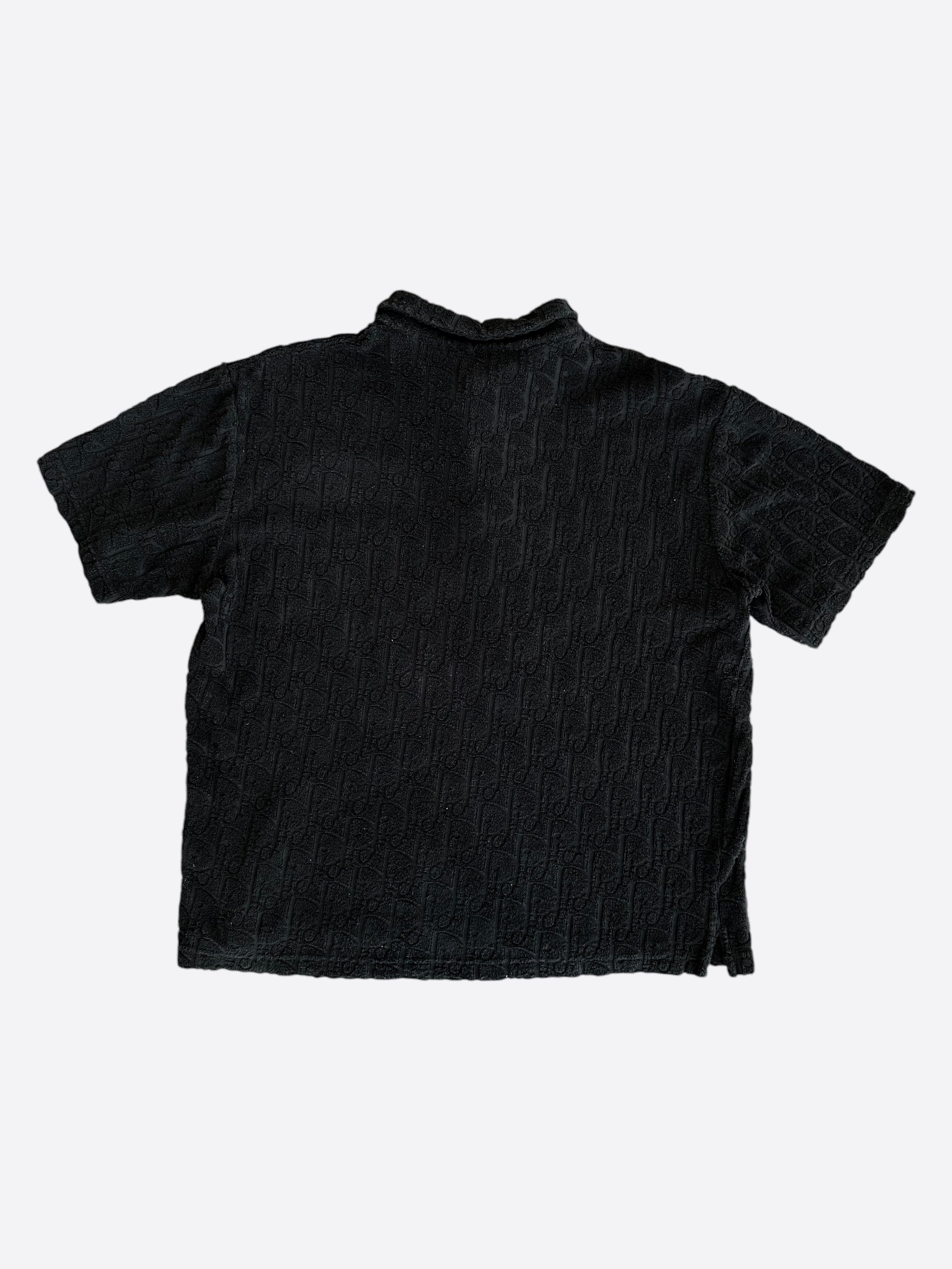 Dior Black Oblique Towel Polo T-Shirt for Men - Luxury Cotton Casual Shirt for Summer & Travel | Stylish & Comfortable Fashion Wear