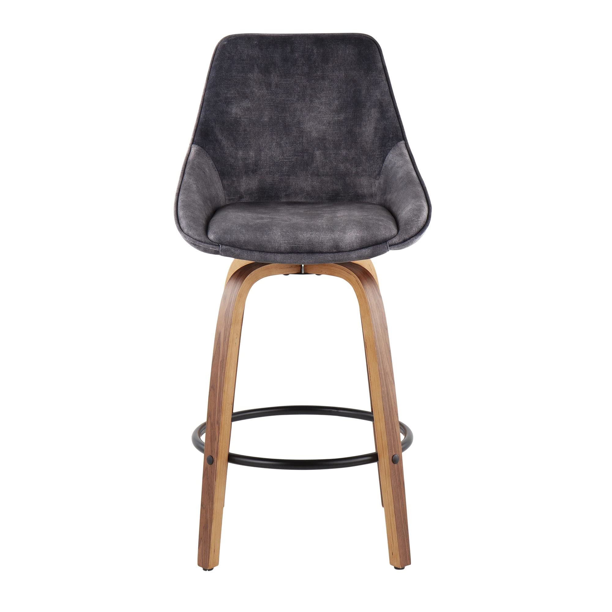 Black Metal Counter Stools Set of 2 - LumiSource Diana Bar Height Kitchen Stools for Counter & Island - Modern Dining & Breakfast Nook Seating