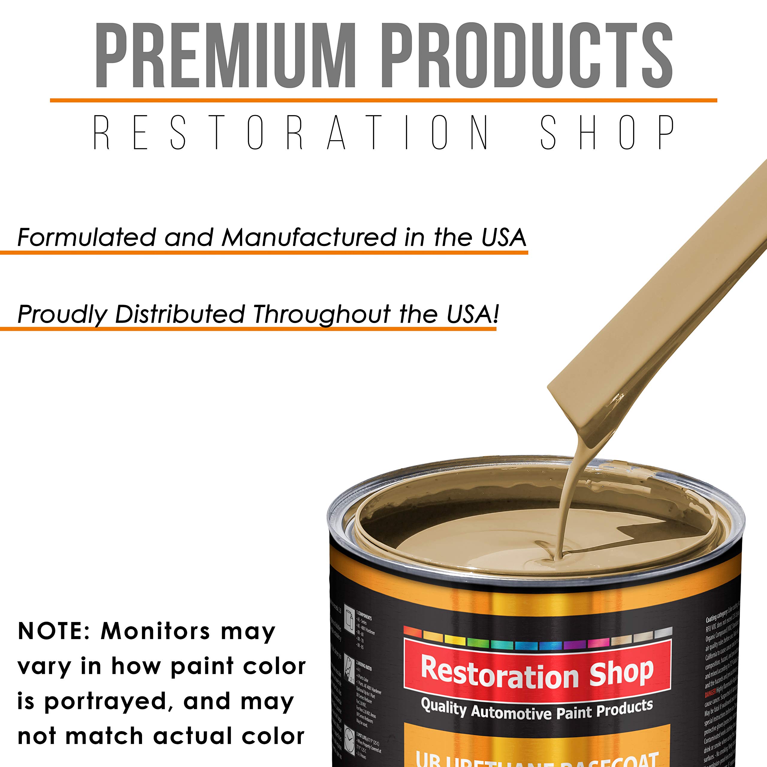 Restoration Shop Shoreline Beige Urethane Basecoat Auto Paint - 1 Quart Professional High Gloss Automotive Refinish Coating for Cars & Trucks | Perfect for DIY Car Restoration & Touch-Up Projects