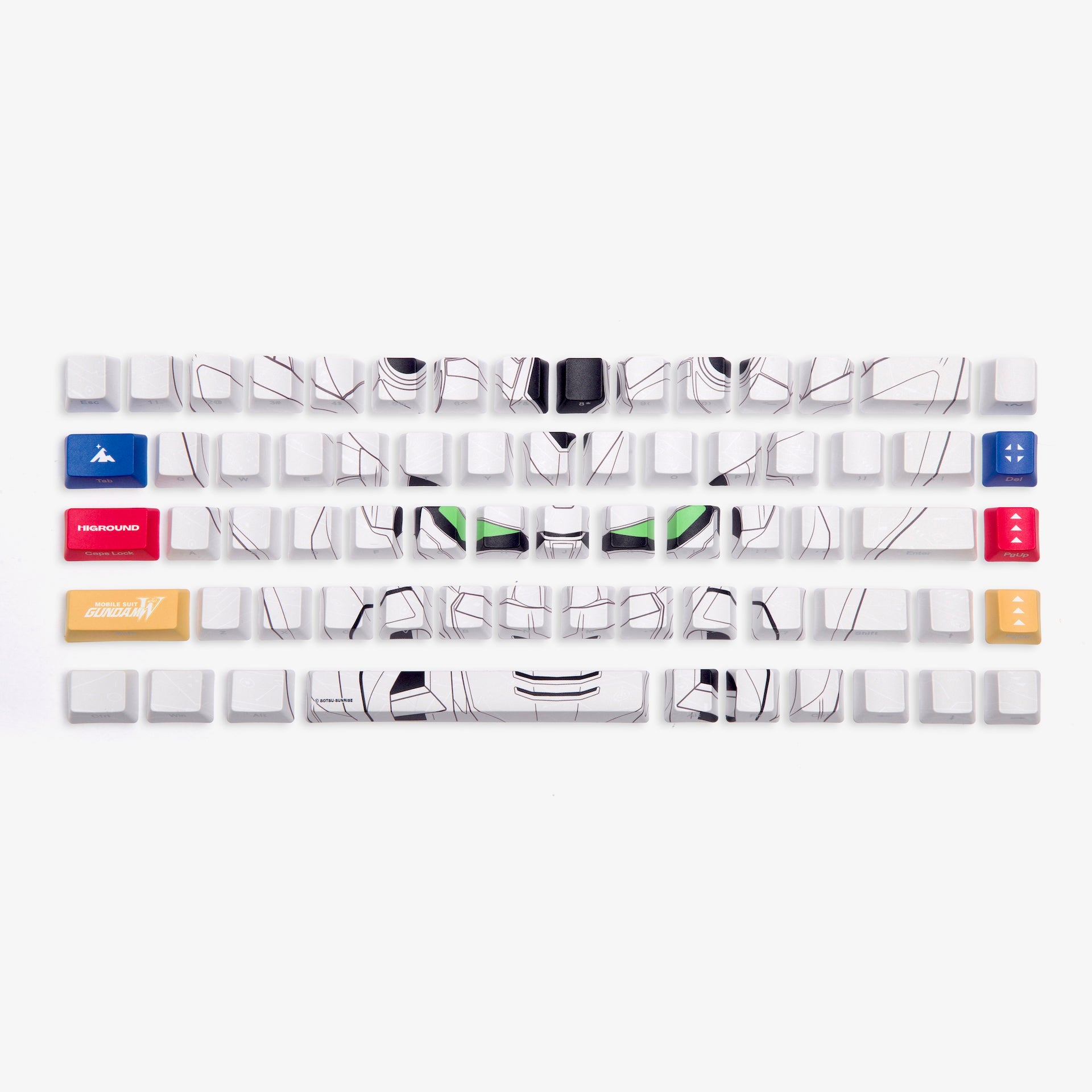 Premium Gundam 68 Keycaps Set - Mechanical Keyboard Custom Keycaps (White) for Gaming & Typing - Perfect for Anime Fans & PC Enthusiasts