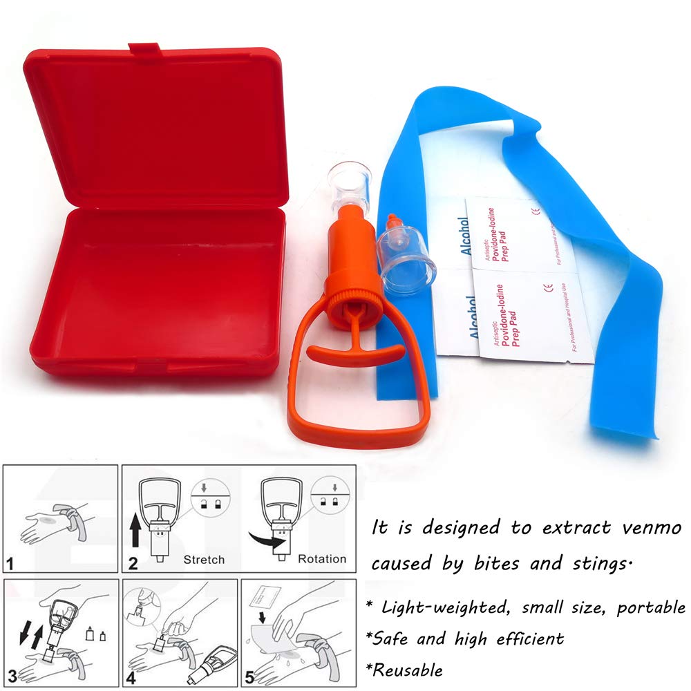 Outdoor Emergency Venom Extractor Pump Kit - First Aid Safety Tool for Snake Bites & Insect Stings | Portable Survival Gear for Hiking, Camping & Wilderness Adventures