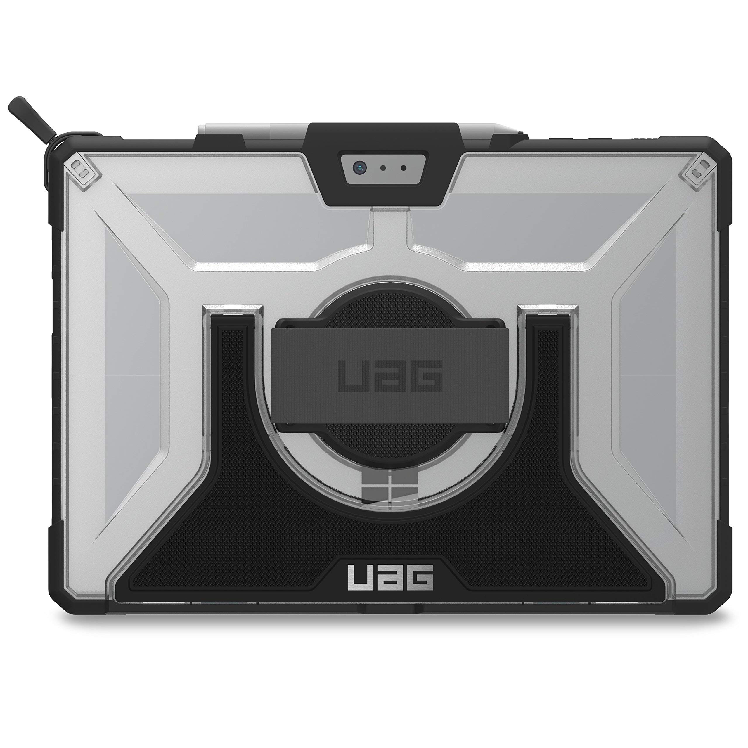 URBAN ARMOR GEAR UAG Military Drop Tested Rugged Case for Microsoft Surface Pro 7 Plus/7/6/5th Gen (2017)/4 - Plasma Series with Hand Strap & Shoulder Strap [Ice] - Perfect for Travel, Business & Outdoor Adventures