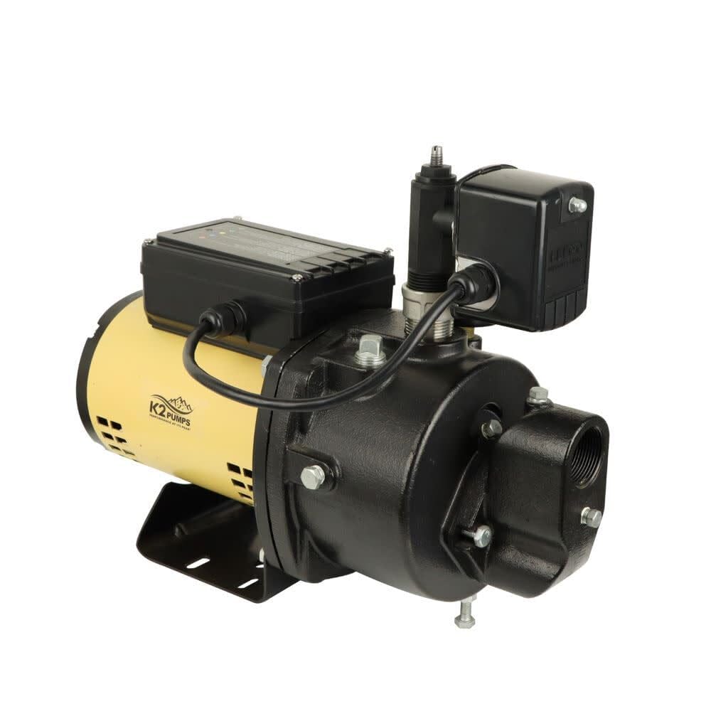 K2 Pumps WPD07502K - 3/4HP Cast Iron Convertible Jet Pump with LED Diagnostics Panel | High-Pressure Water Pump for Home, Farm & Irrigation Systems