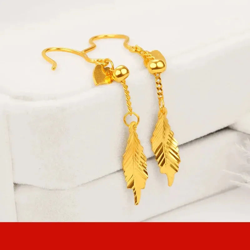 24K Pure Gold Earrings - Real AU 999 Solid Gold Hollow Ball Tassel Earrings for Women | Trendy Fine Jewelry Gift for Birthday, Anniversary & Special Occasions | Elegant Everyday Wear & Party Accessories