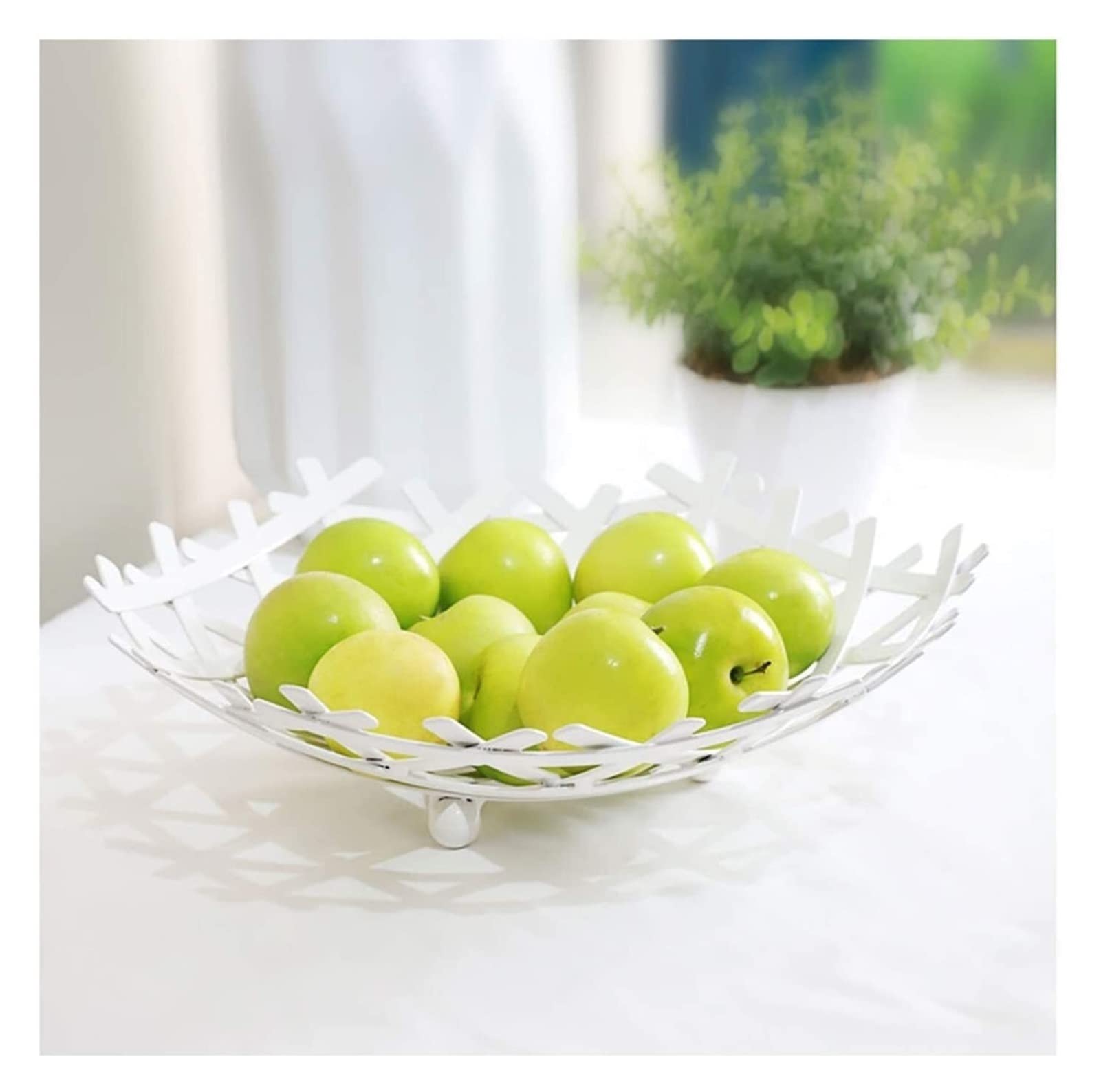 Creative Wrought Iron Hollow Fruit Bowl - Modern Bird's Nest Design for Home Decor, Living Room Fruit Basket, Snack & Dried Fruit Organizer | Perfect for Kitchen Counter, Dining Table & Coffee Bar Display