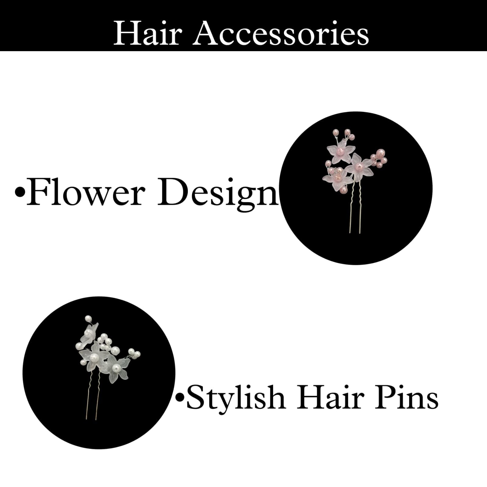 Elegant Floral Pearl Hair Pins for Women & Girls - 4 Pack Wedding Hair Accessories with Crystal Beads | Perfect for Bridal, Prom, Party & Special Occasions