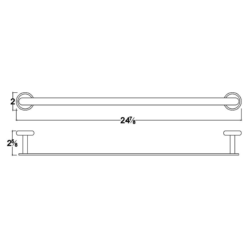 Dawn 98014008C Chrome Towel Rail/Bar - Modern Bathroom Towel Holder for Kitchen & Bathroom Organization
