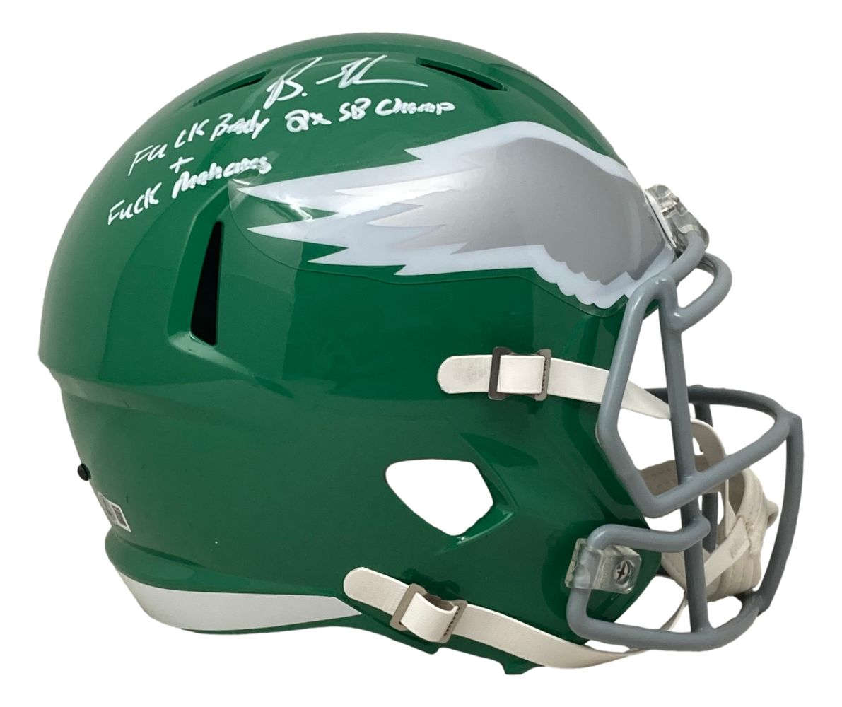 Brandon Graham Autographed Philadelphia Eagles Kelly Green Replica Helmet - Limited Edition, Includes COA - Perfect for NFL Fans, Collectors, and Sports Memorabilia Displays