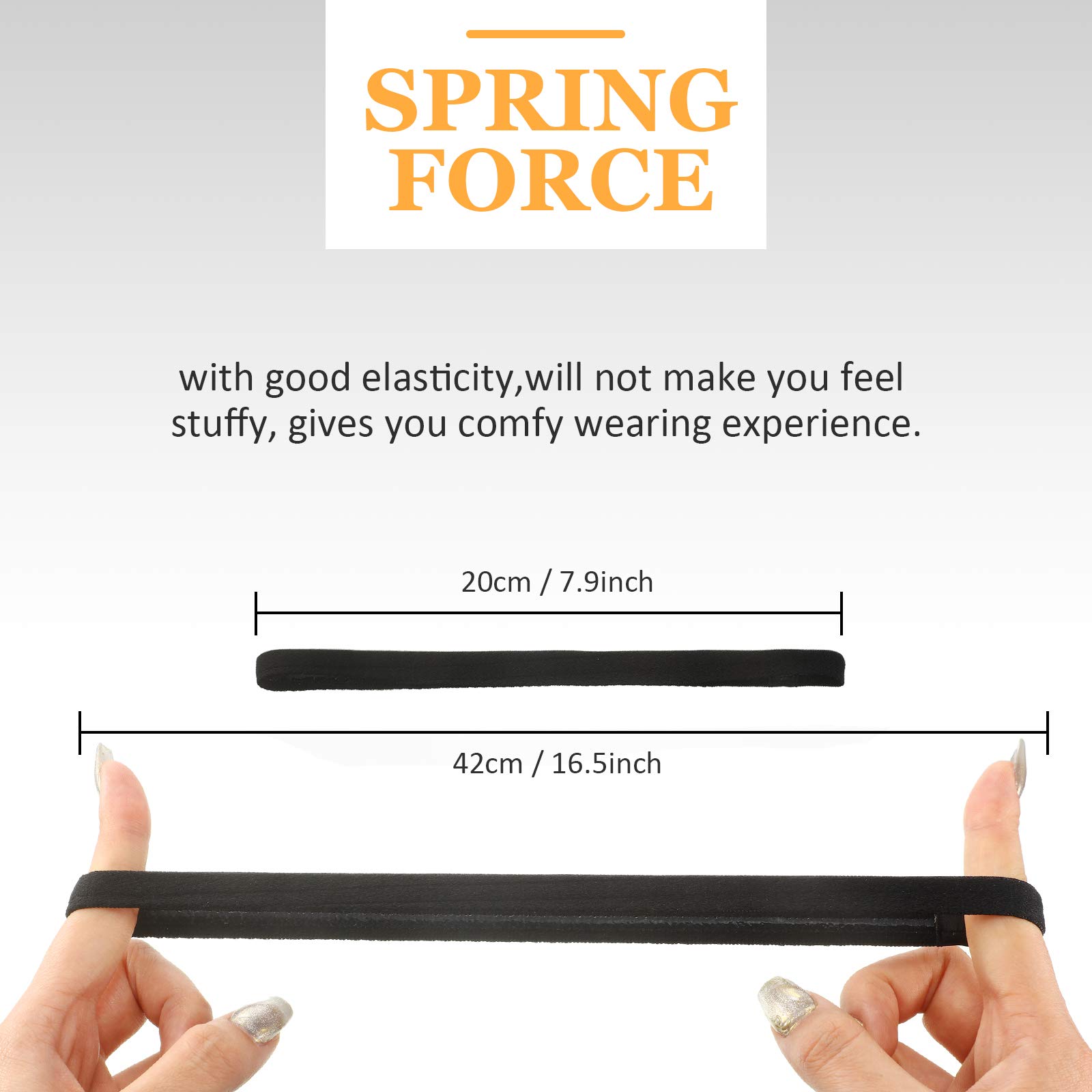 12 Pack Non-Slip Elastic Sports Headbands for Men & Women - Sweat Absorbing Workout Hair Bands with Silicone Grip for Running, Yoga, Tennis, Basketball, Football - Black White Grey Set for Gym & Active Lifestyle