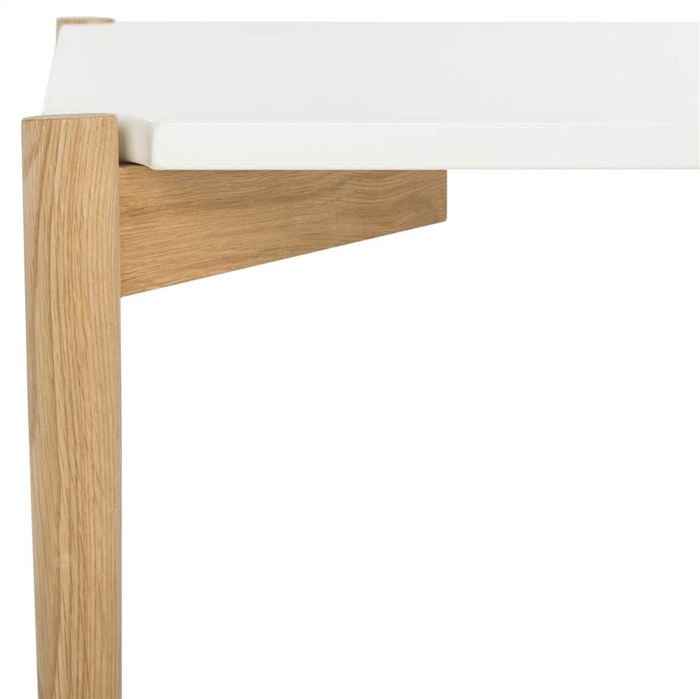 SAFAVIEH Modern Coffee Table - White & Natural Wood Finish, Round Living Room Table for Small Spaces, Perfect for Apartments, Condos & Home Decor