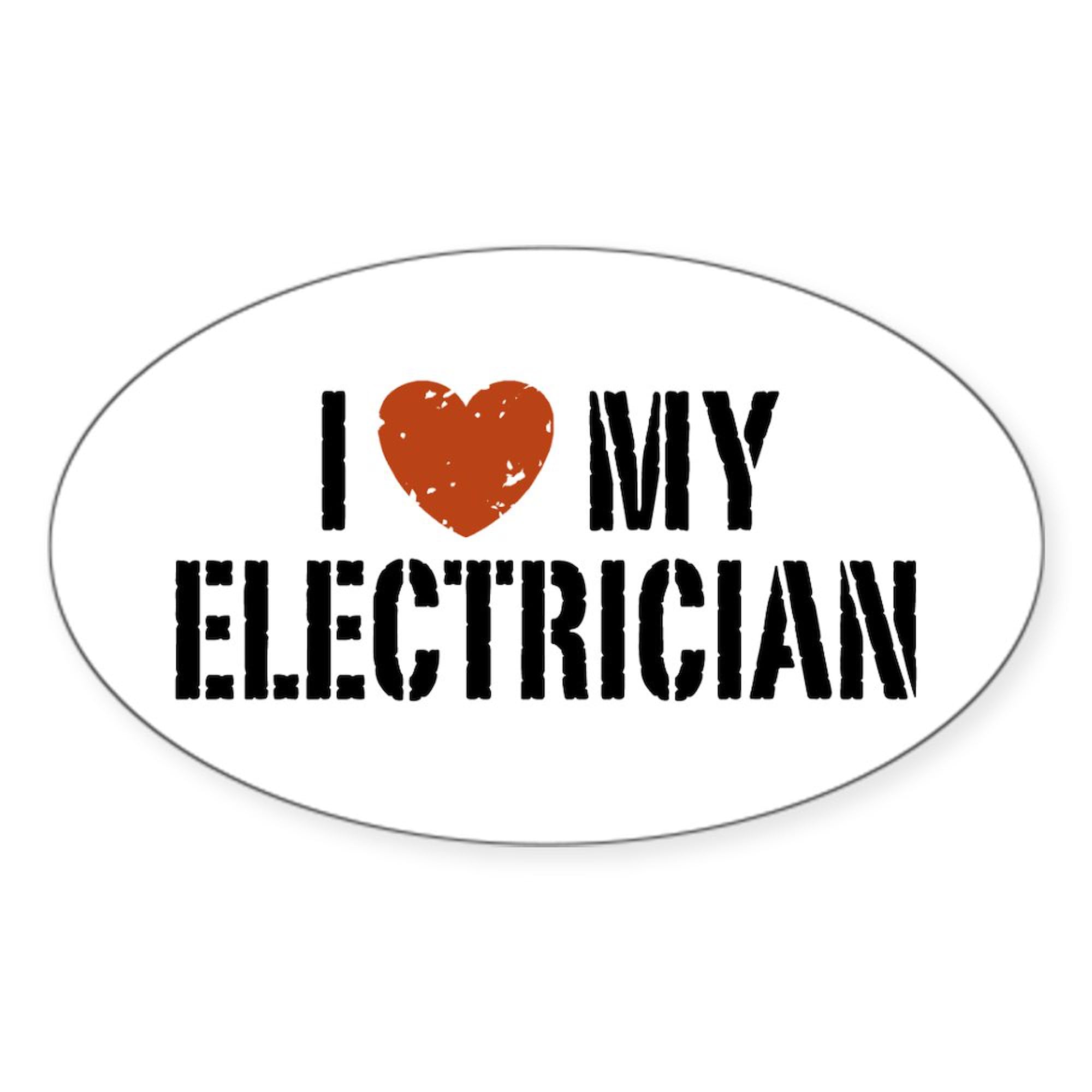 I Love My Electrician Oval Sticker - Waterproof Vinyl Decal for Cars, Laptops, Windows - Perfect for Electricians, DIY Enthusiasts & Appreciation Gifts