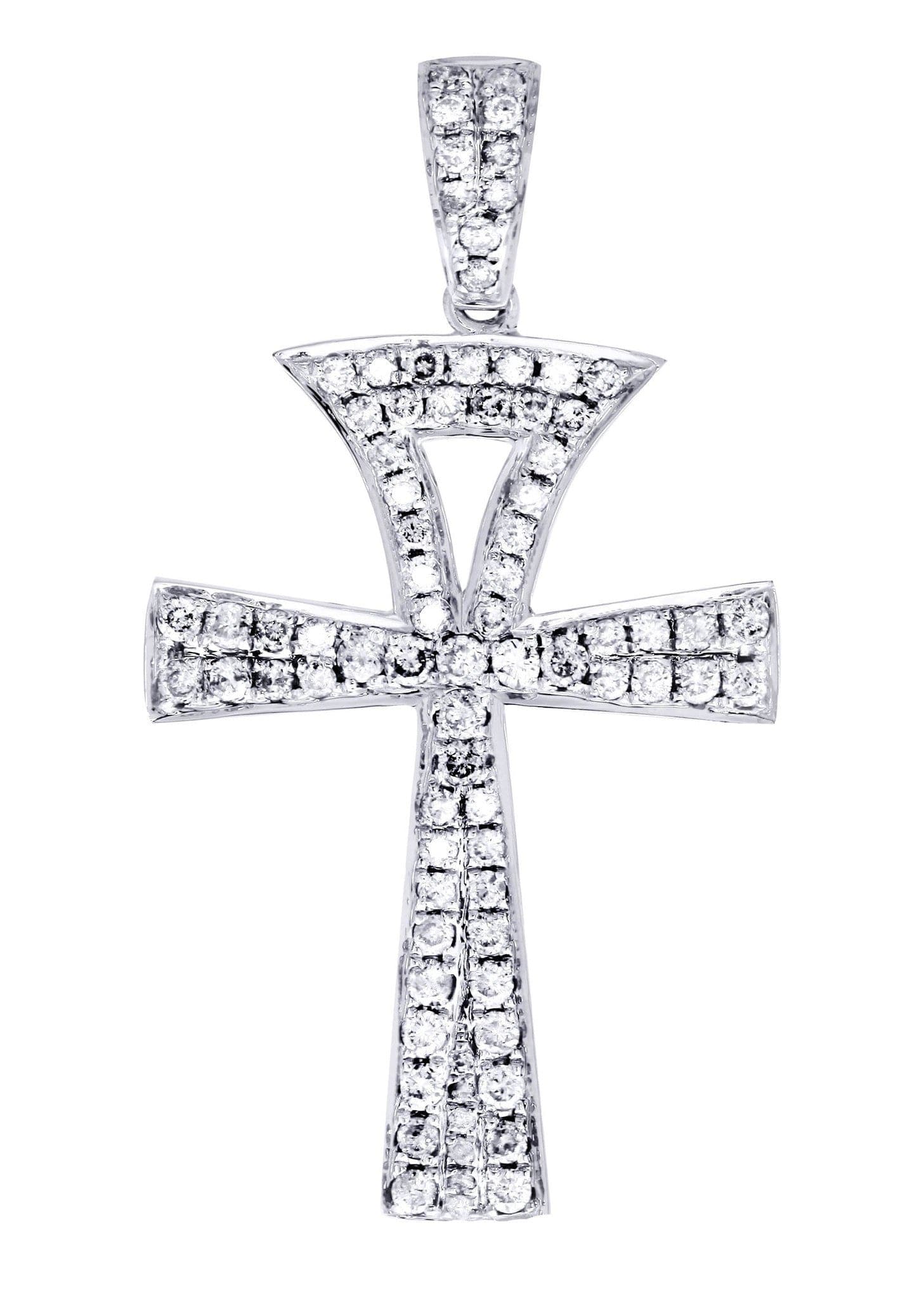 1.08 Carat Diamond Ankh Pendant Necklace - 2.52 Grams 14K Gold Egyptian Cross Jewelry for Women - Perfect for Spiritual Gifts, Anniversary & Everyday Wear