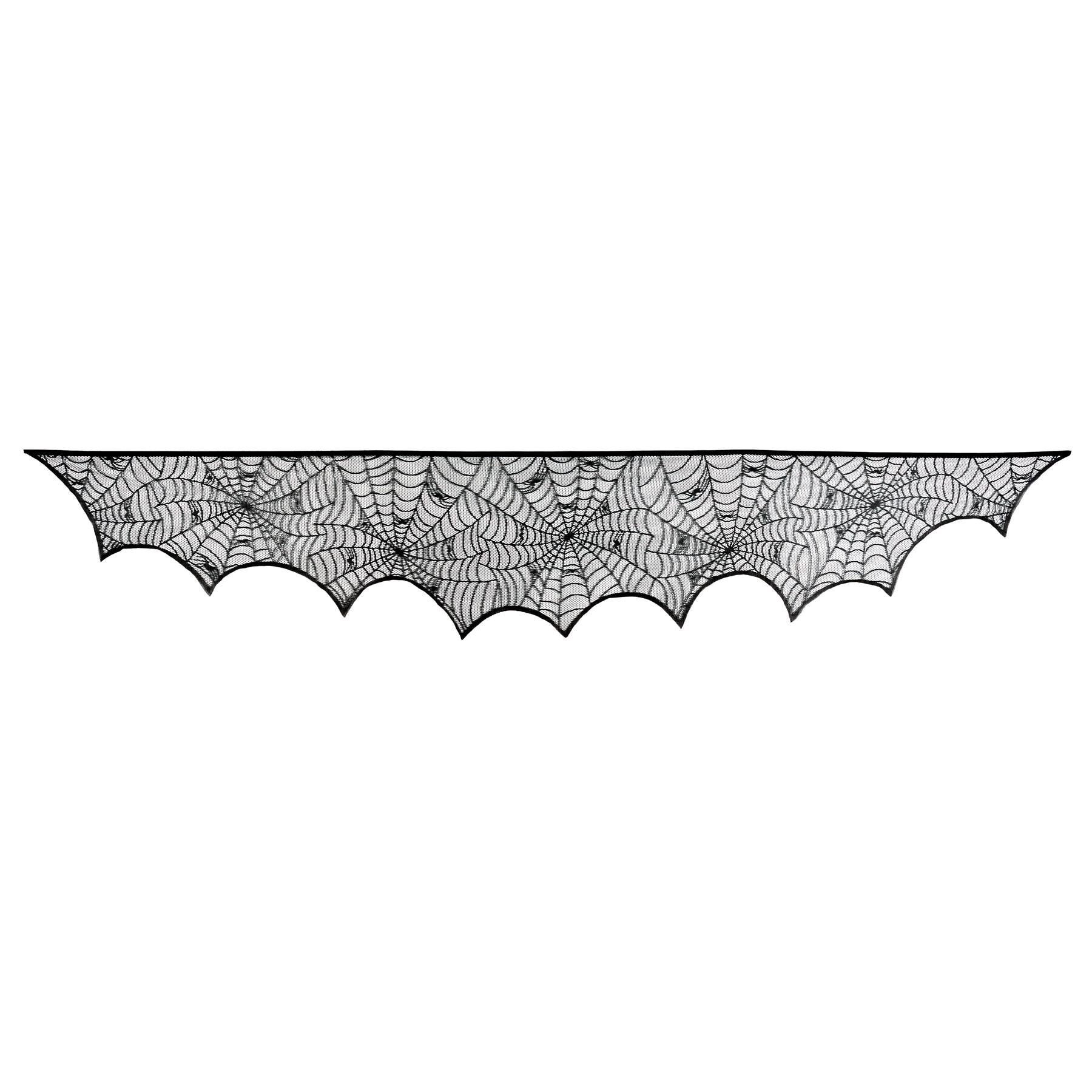 12 Pack Beistle Halloween Spider Web Mantel Scarf - Premium Decor for Halloween Party, Home & Fireplace - Spooky Mantle Drape for Holiday Decorations