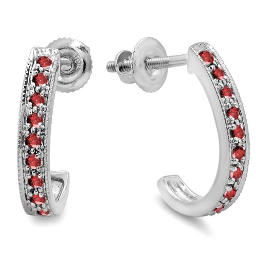 Dazzlingrock Collection 0.20 Cttw 10K White Gold Hoop Earrings for Women - Solid 10K Gold Small Hoops, Elegant Everyday Jewelry Gift for Her, Perfect for Work, Parties & Special Occasions