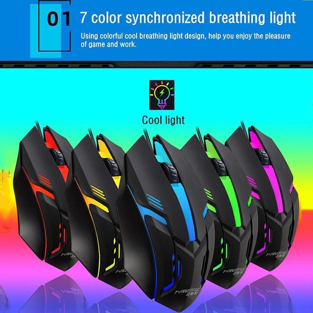 USB Wired Gaming Mouse 5500 DPI - 7 Programmable Buttons, LED Backlit, Ergonomic Design for PC & Laptop - Perfect for FPS, MOBA & Esports Gaming
