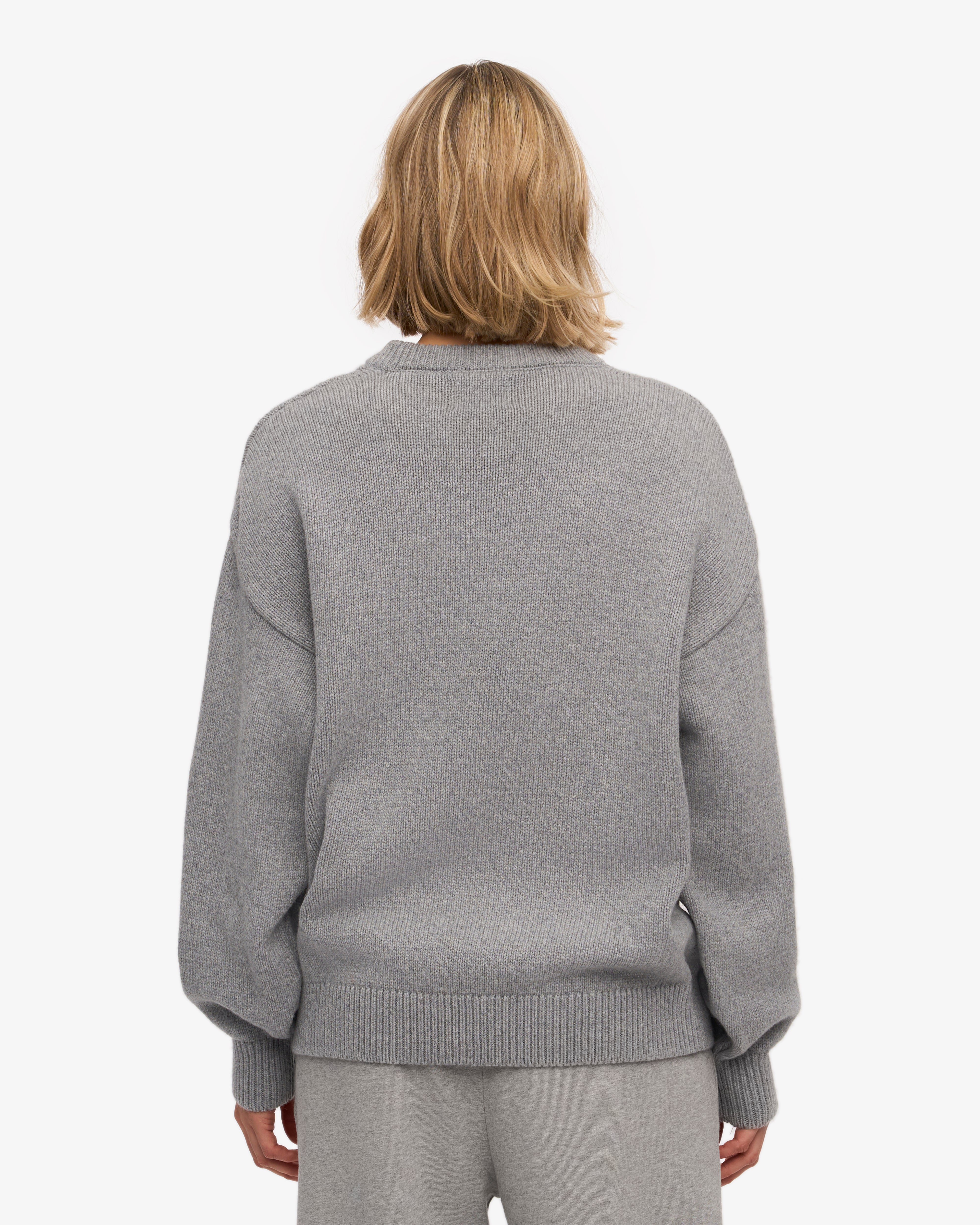 Premium Oversized Merino Wool Sweater - Soft & Warm Crewneck Pullover for Women & Men in Heather Grey - Perfect for Winter Layering & Cozy Fall Outfits