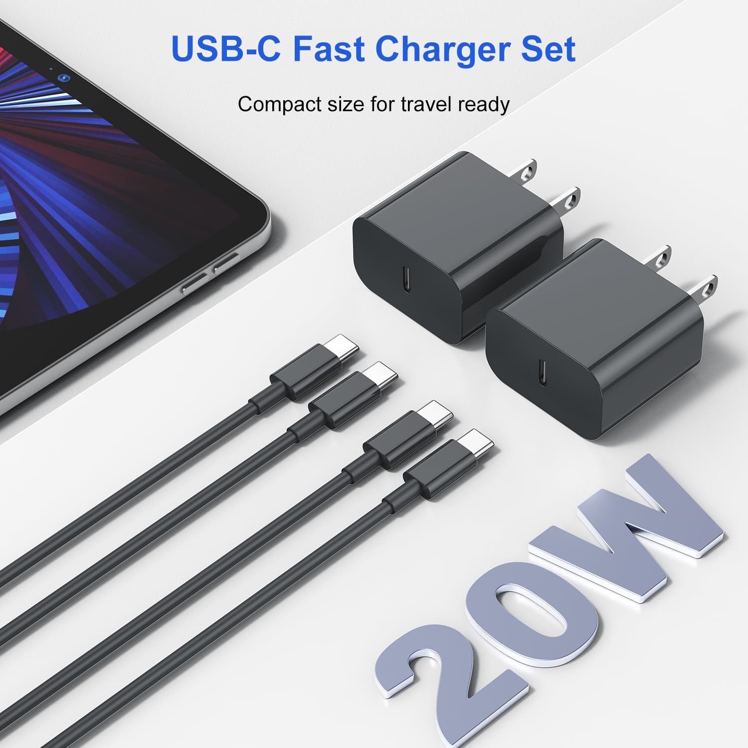 Fast Charging USB C Charger for iPhone 16/15/14 - 10FT USB C to C Cable - Compatible with iPhone 15 Pro/Pro Max/Plus, iPad Pro 12.9/11, iPad Air 5th - Grey | Perfect for Home, Office & Travel Charging