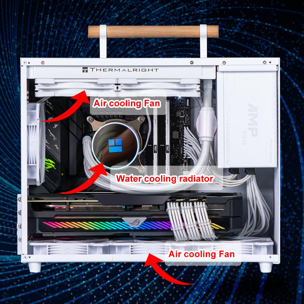 KOCAN Portable Computer Case - Cold Rolled Steel Shell PC Gaming Case for Desktop, Supports 360mm Graphics Card, ITX/MATX/ATX Motherboards & Power Supply | Perfect for Gaming Rigs, Home Office & Compact Workspaces