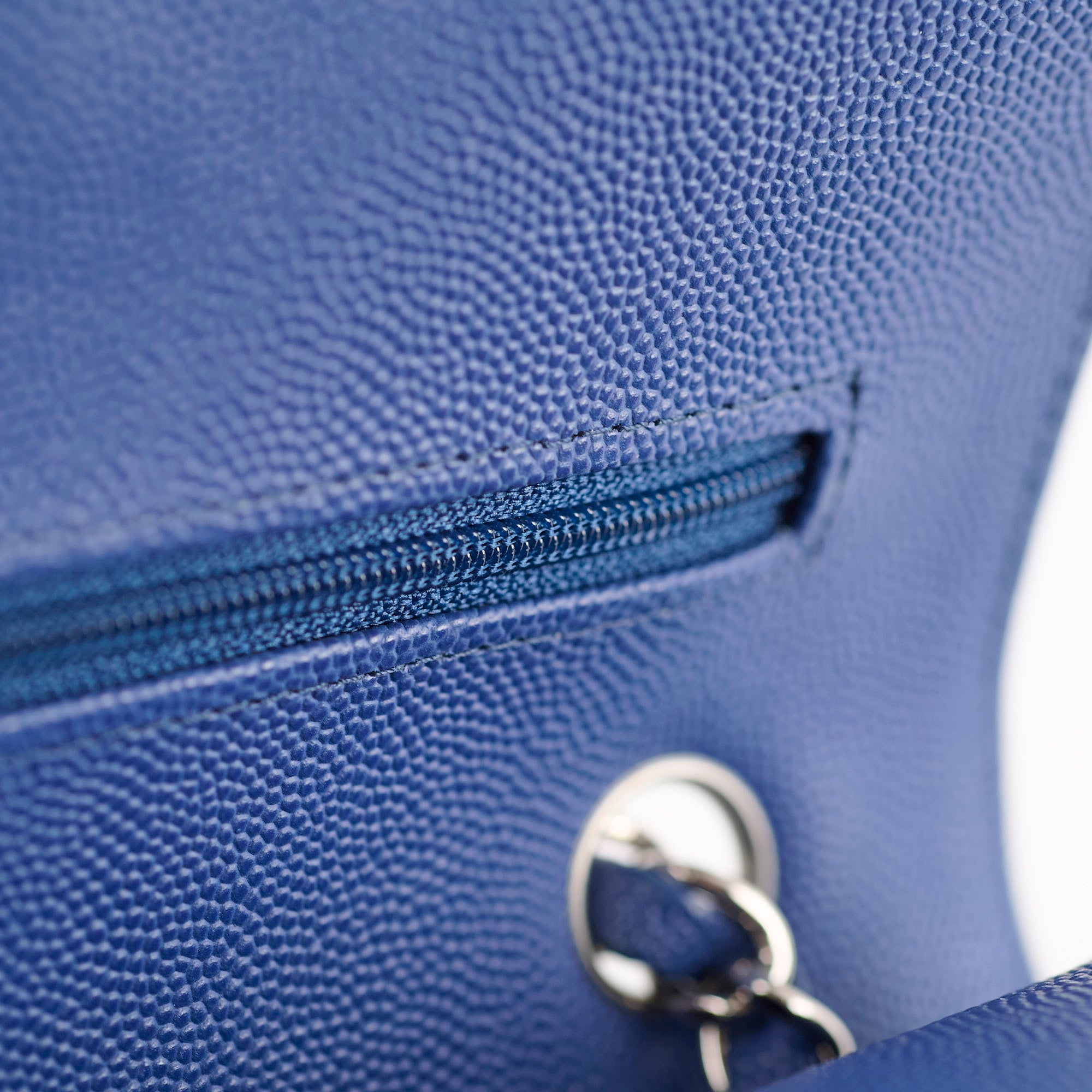 Chanel Caviar Leather Chevron Small Classic Flap Bag Blue 25cm - Luxury Designer Handbag for Women, Perfect for Evening Events & Special Occasions