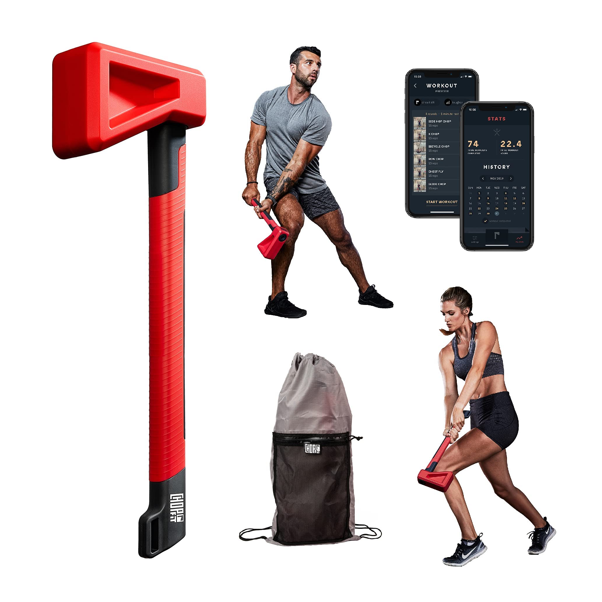 Fitness Axe Bundle - One Chopper & One Chopper Pro Workout Equipment for Cross Training, Home Gym & Outdoor Fitness | Perfect for Strength Training, Cardio & Functional Exercises
