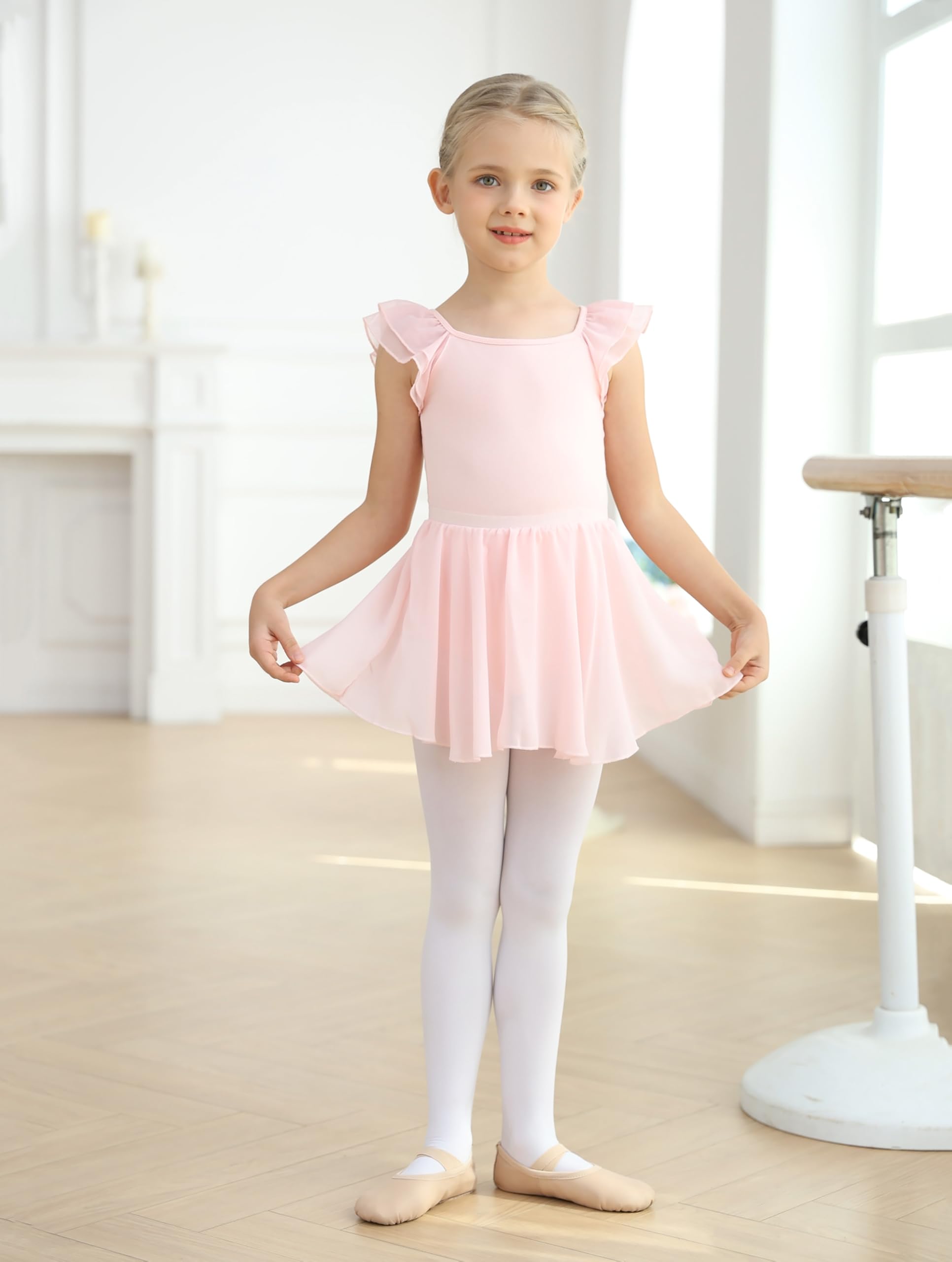 MDNMD Girls Ballet Skirt Tutu Dance Dress - Soft Tulle Ballet Skirt for Toddlers & Kids - Perfect for Dance Classes, Recitals, and Birthday Parties