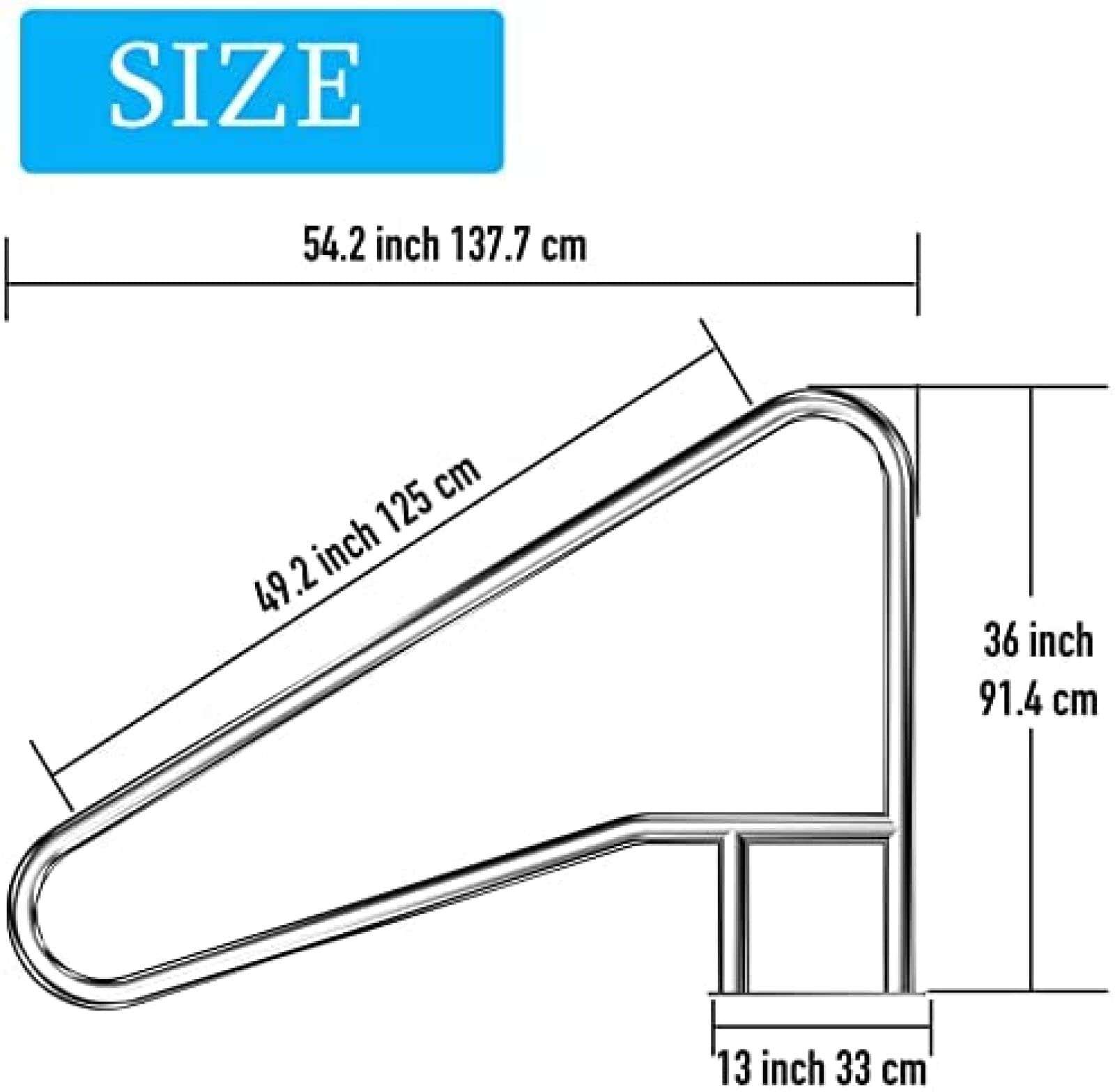 304 Stainless Steel Pool Handrail - 54