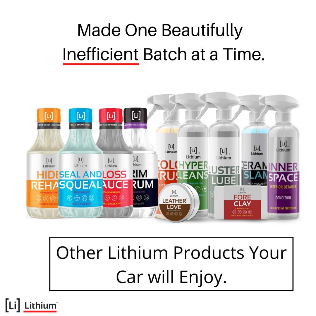 Premium Lithium Detailing Brushes - Ergonomic Non-Slip Car Detailing Kit with Synthetic & Natural Bristles, Durable Molded Foam Handle for Auto Detailing, Waxing, Interior Cleaning & Professional Car Care