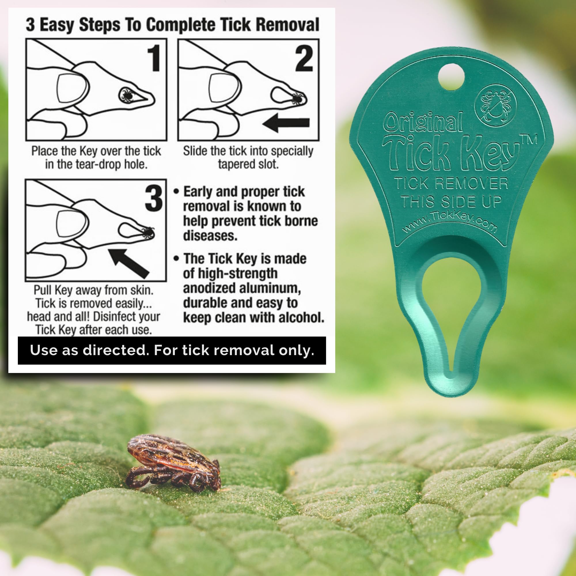 Original Tick Key - Safe Portable Tick Removal Tool for Outdoor Adventures