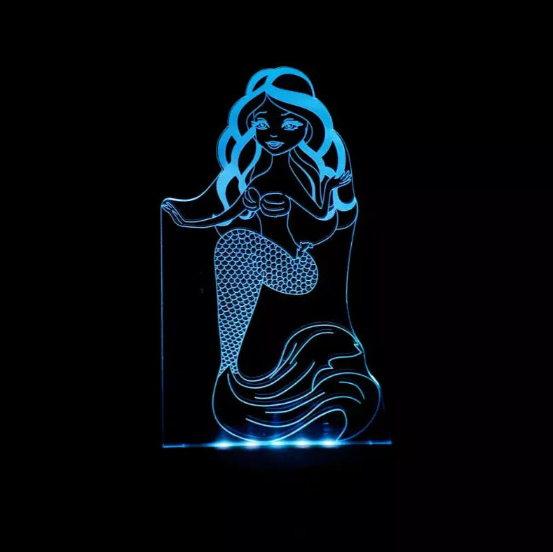 Duski Mermaid Night Light - LED Kids Bedroom Lamp for Girls, Soft Glow Nursery Light, Perfect for Bedtime, Reading & Decor - Safe & Energy Efficient Nightlight for Children's Room