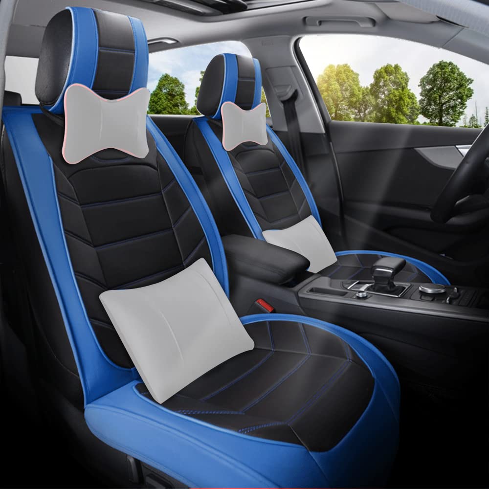 KEEPDSGN 2-Piece Universal Car Seat Covers for Sedan, SUV & Truck - Breathable Blue Fabric Protectors | Perfect for Daily Commute, Road Trips & Electric Vehicles