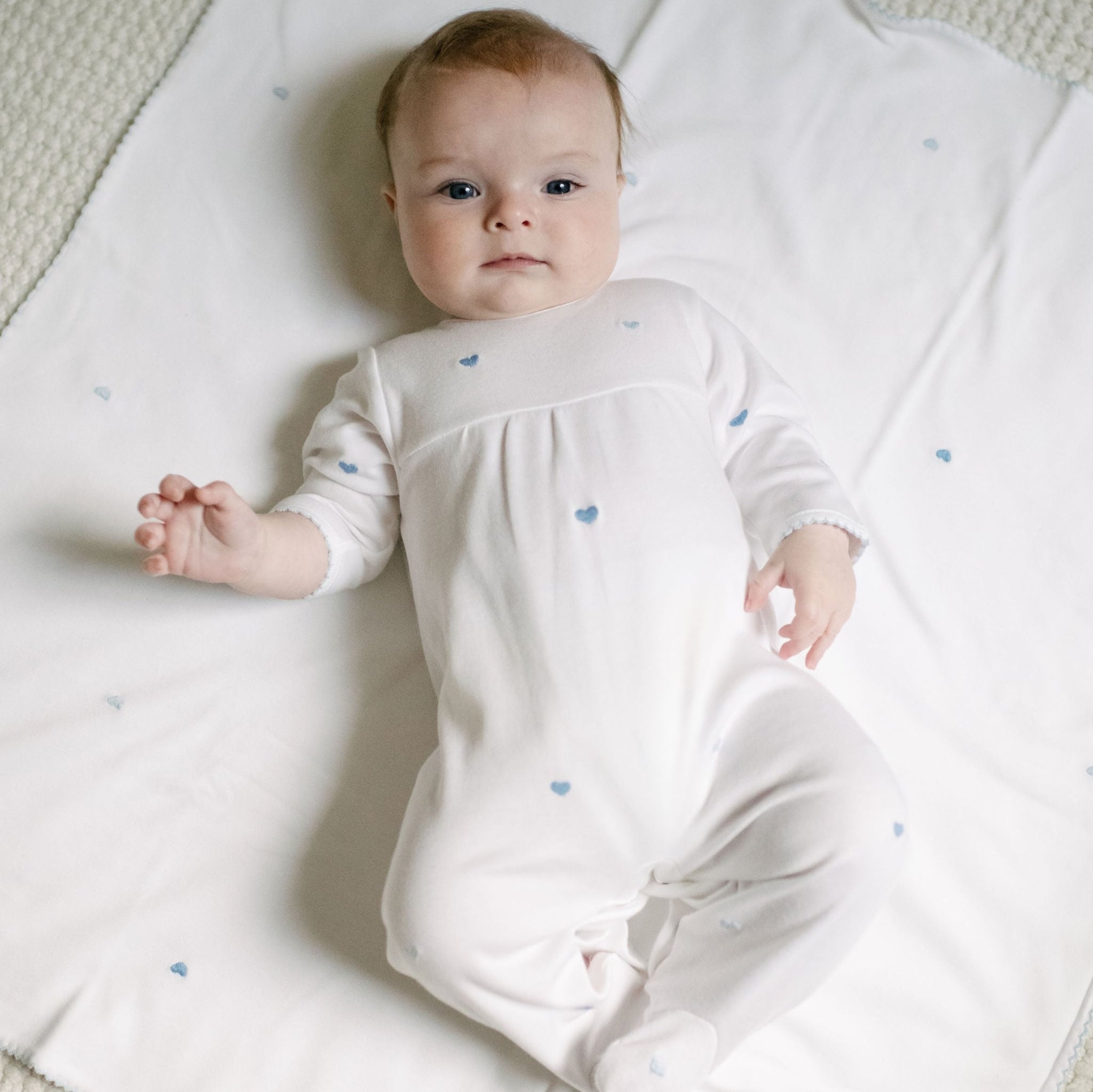 Baby Josie Heart Cotton Knit Footie Pajamas - Soft & Comfortable Infant Sleepwear for Boys & Girls - Perfect for Nursery, Bedtime & Playtime