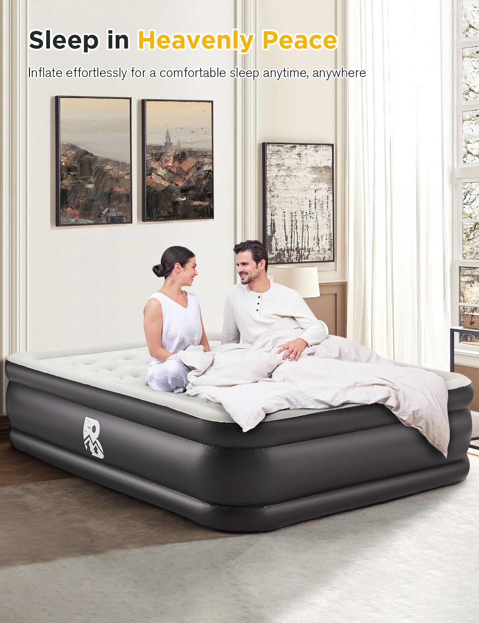 **Queen Size Air Mattress with Built-in Pump - 18