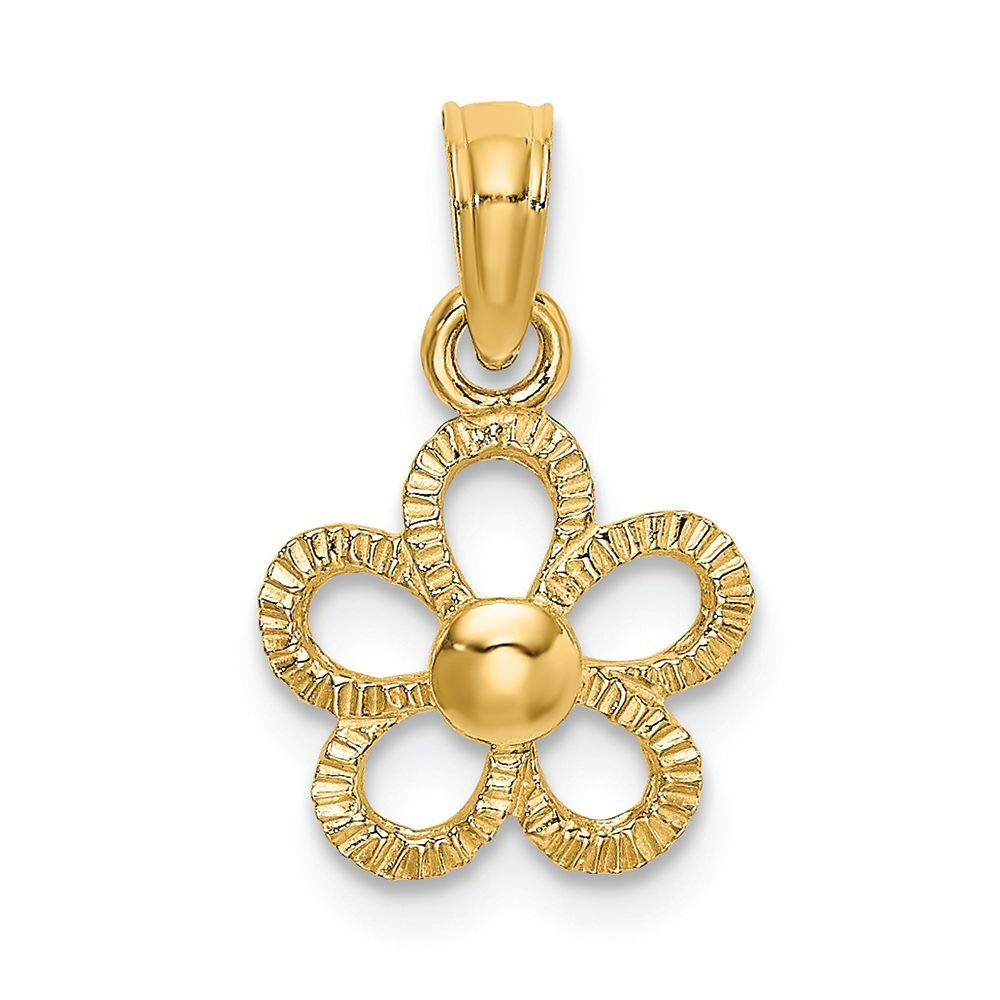 14K Yellow Gold Mini Daisy Flower Charm Pendant - Dainty & Elegant Jewelry for Women - Perfect for Necklaces, Bracelets & Gift Giving