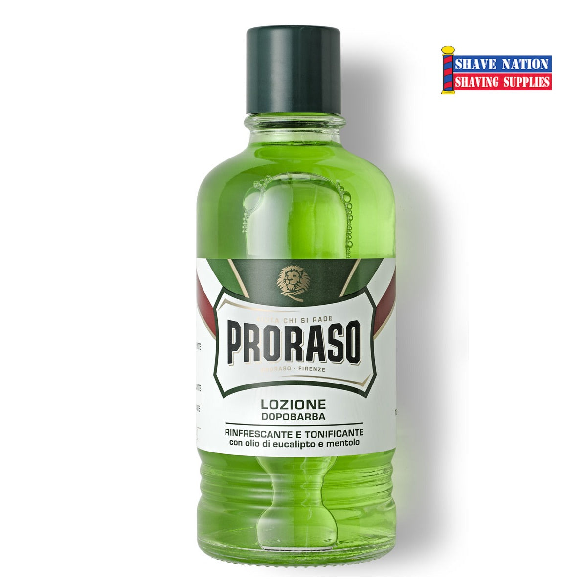 Proraso Professional Green Aftershave Lotion 400ml - Cooling Post Shave Balm for Men with Eucalyptus & Menthol - Perfect for Barbershops & Home Grooming