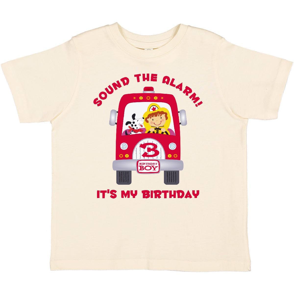 inktastic Fire Truck 3rd Birthday Boy Toddler T-Shirt - Perfect Gift for Firefighter Theme Parties & Toddler Birthday Celebrations