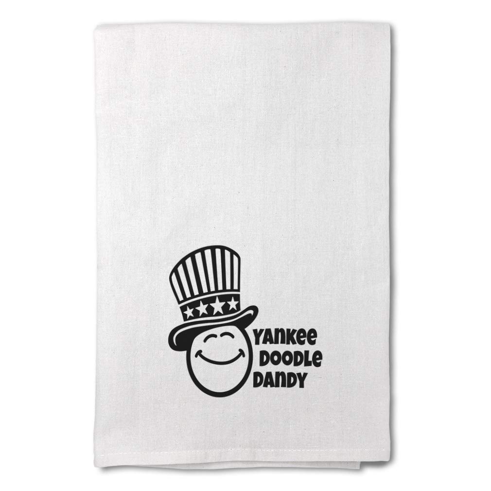 Custom Printed Kitchen Towels - Yankee Doodle Dandy Themed Dish Towels for Decor & Cleaning | Flour Sack Style Towels for American Patriotic Kitchen Decor
