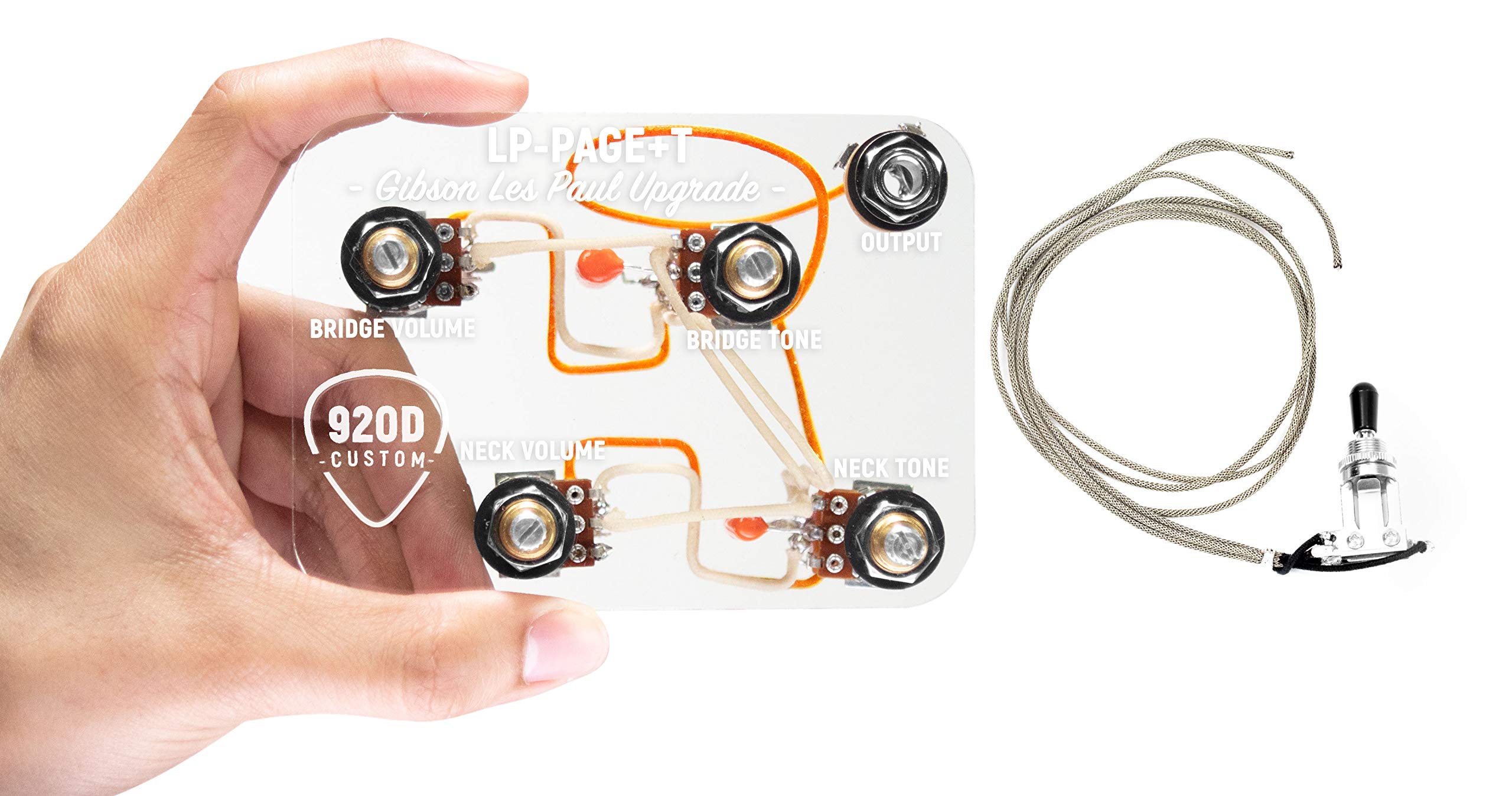 Premium 920D Custom Les Paul Wiring Harness Kit - 4 Push-Pull Pots & 3-Way Toggle Switch for Guitar Electronics Upgrade - Perfect for DIY Guitar Mods, Tone Customization & Professional Installations