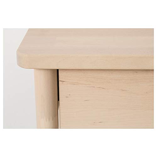 BJÖRKSNÄS Birch Bedside Table - 48x38 cm Durable & Easy Care Nightstand | Eco-Friendly Scandinavian Furniture for Bedroom, Living Room & Office