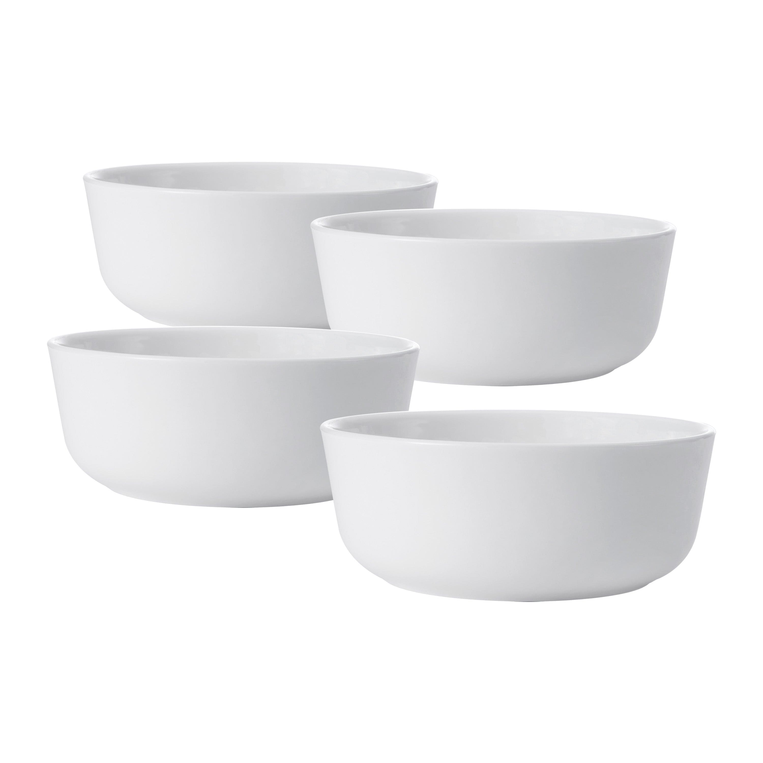 Samantha 4-Piece Ceramic Soup & Cereal Bowls Set - Durable, Microwave & Dishwasher Safe - Perfect for Breakfast, Lunch, and Family Dining