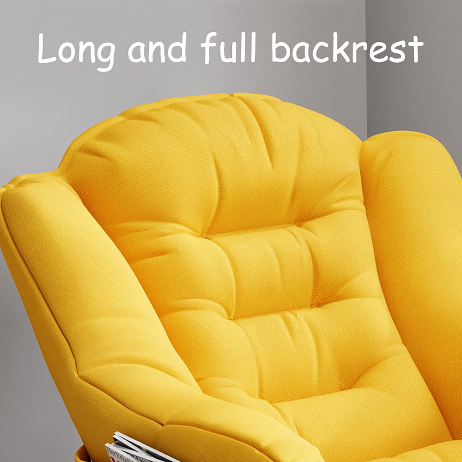 Modern Accent Chair for Living Room - Extra-Thick Upholstered Lounge Sofa Chair with Side Pocket, Cotton Linen Fabric, White - Perfect for Home Decor, Reading Nook & Small Space Furniture