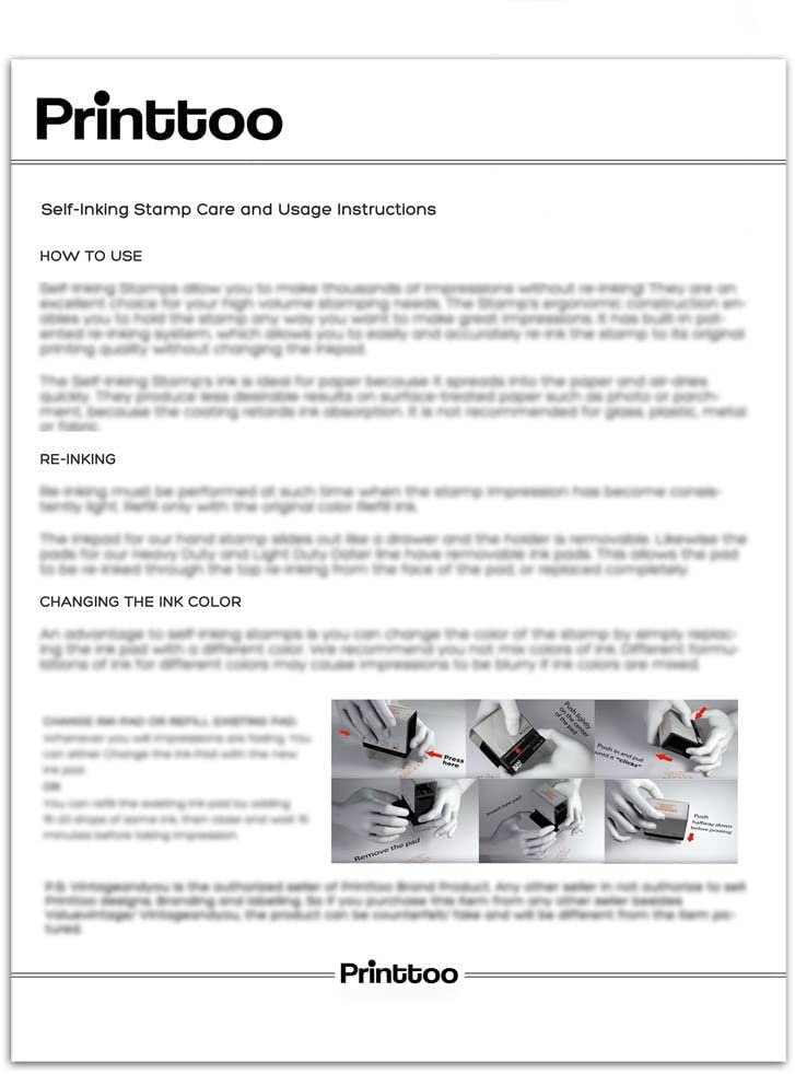 Custom Self-Inking Rubber Stamp - 7-Day Delivery, Shiny Office Stamp for Documents, Contracts & Mail - Perfect for Business, Legal & Personal Use