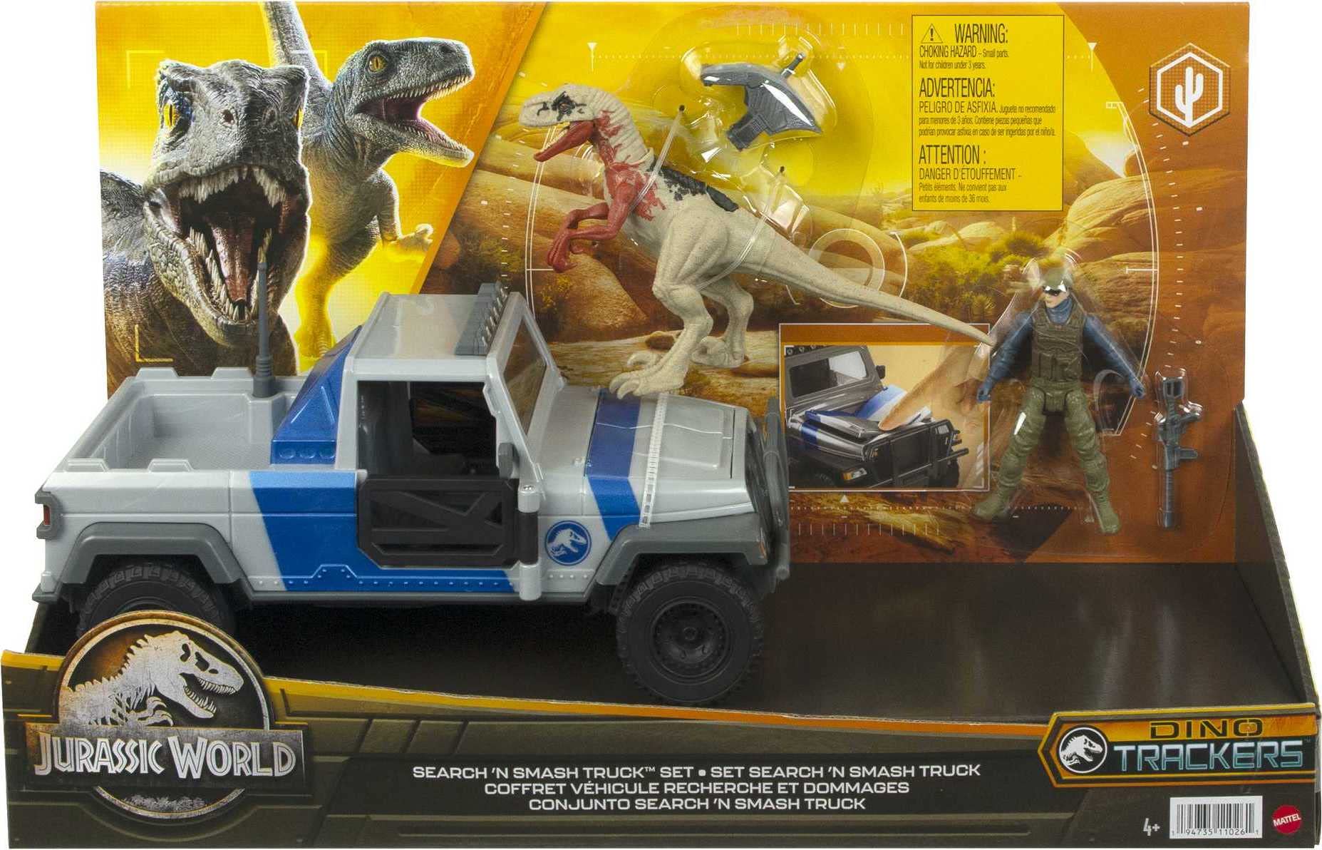 Jurassic World Search 'n Smash Truck Toy Set - Dinosaur Action Playset with Sound Effects & Smash Feature for Kids Ages 4+ | Perfect for Pretend Play, Birthday Gifts & Jurassic World Collections
