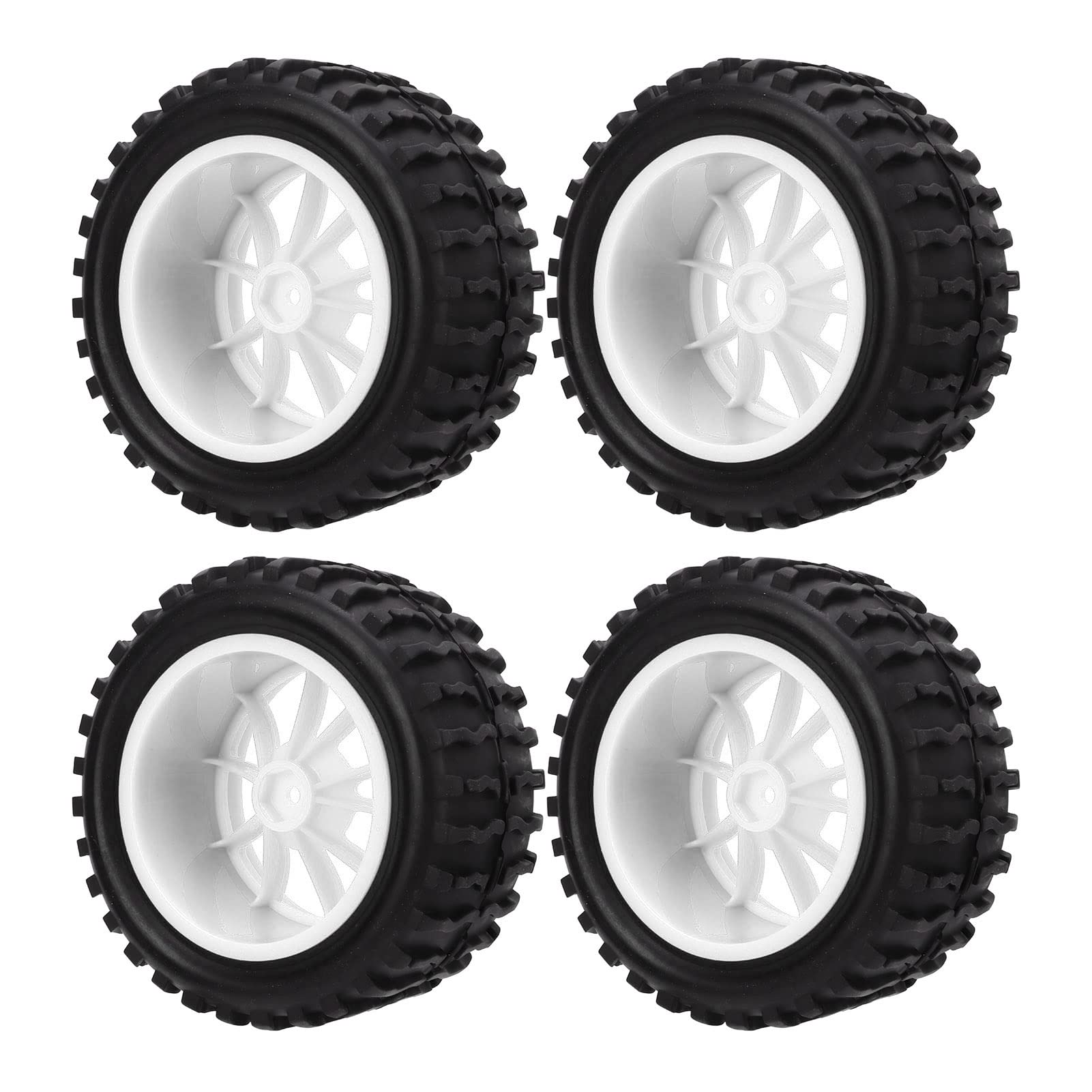 Demeras RC Bigfoot Tires - Heavy Duty Flexible Off-Road Tires for 94188 & 94108 RC Trucks - White All-Terrain Tires with Strong Cushioning - Perfect for Crawling, Bashing and Off-Road RC Adventures