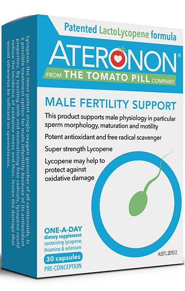 Ateronon Male Fertility Supplement - Boost Sperm Health & Motility for Natural Conception - Ideal for Couples Trying to Conceive