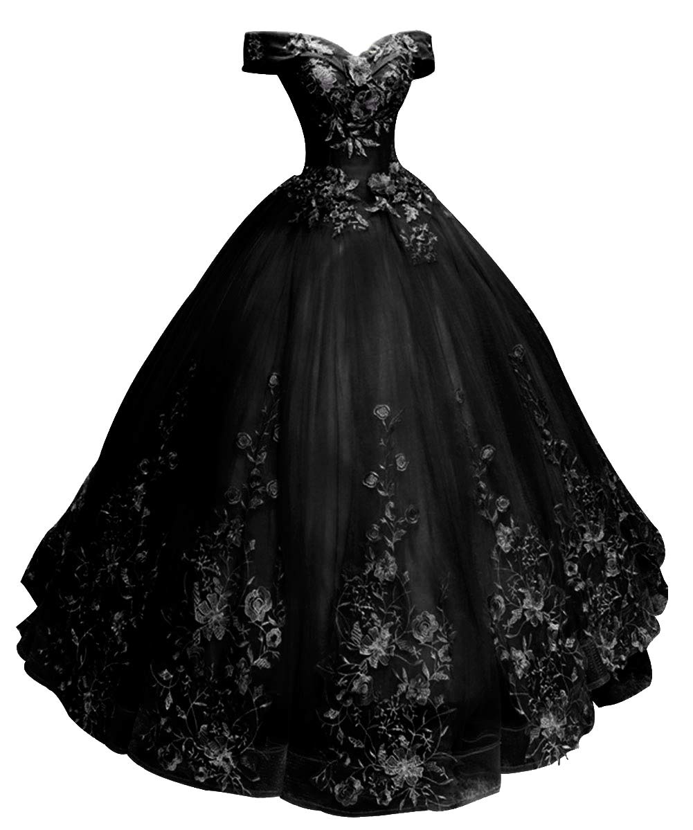 Elegant Off-Shoulder Quinceañera Ball Gown for Women - Lace Applique Formal Prom Dress & Evening Gown | Perfect for Quinceañeras, Prom Nights, Weddings & Special Occasions